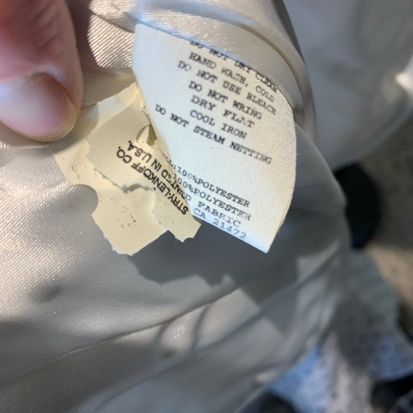 J McClintock Vintage White Satin Dress Tulle Black Polka-dot Retro 50s Sz 5 - Picture 12 of 13